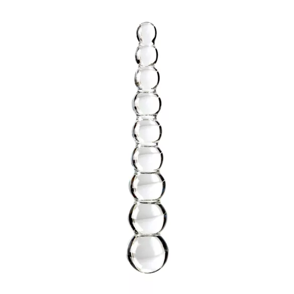 Icicles No. 2 - gömbös üveg dildó (átlátszó)
