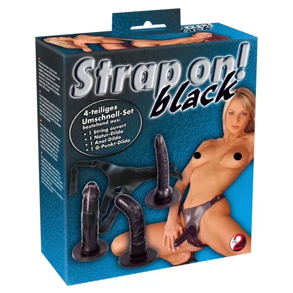 You2Toys - felcsatolható dildó szett! (fekete)