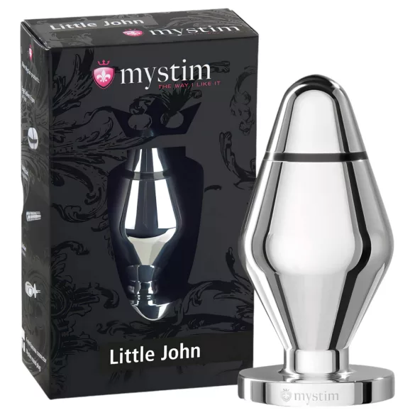 mystim Little John - kicsi elektro anál plug (ezüst)