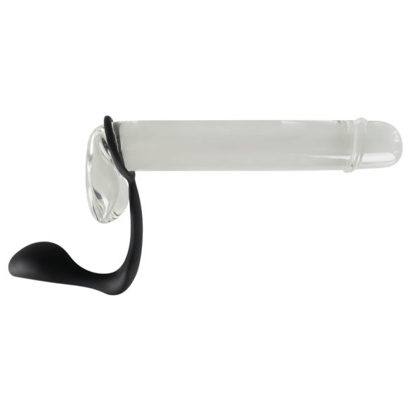 Black Velvets - anál plug péniszgyűrűvel (fekete)