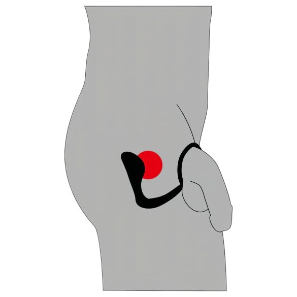 Black Velvets - anál plug péniszgyűrűvel (fekete)