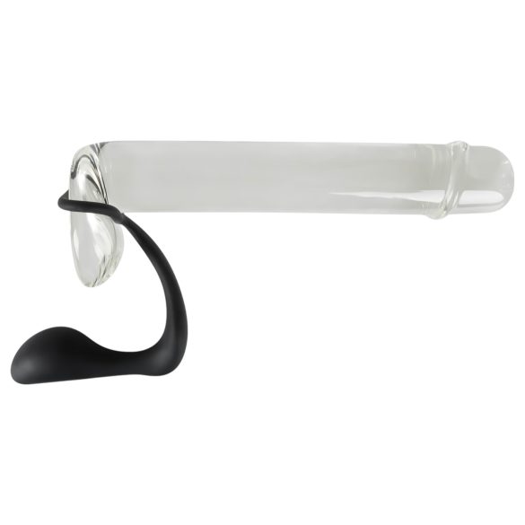 Black Velvets - anál plug péniszgyűrűvel (fekete)