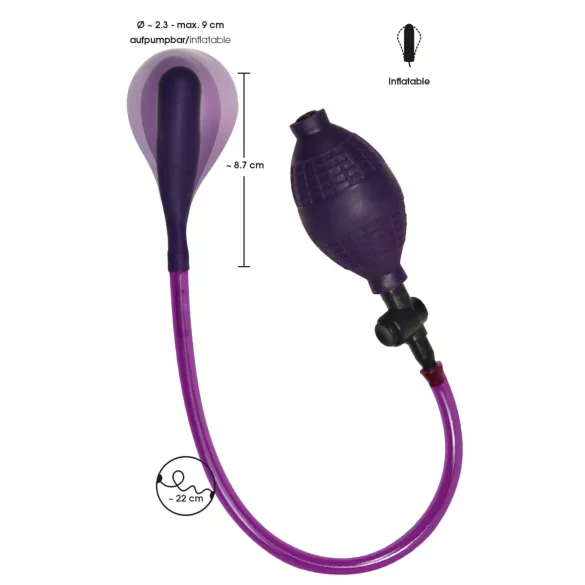 Bad Kitty - latex, pumpálható análtágító (lila)