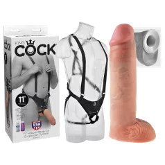   King Cock Strap-on 11 - üreges, felcsatolható dildó hámmal (28cm)