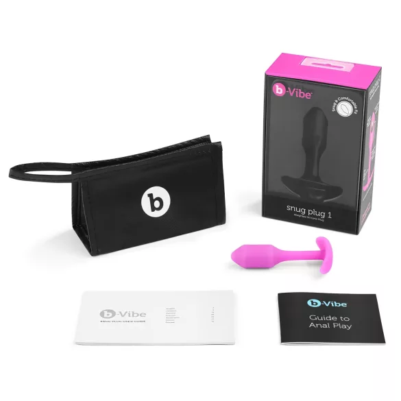 b-Vibe Snug Plug 1 - anál plug belső súllyal (55 g, pink)