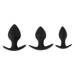   Black Velvet - szilikon anál dildó szett (3 részes) - fekete