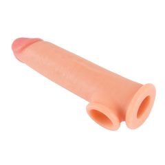   Realistixxx - heregyűrűs hosszabbító péniszköpeny - 19cm (natúr)