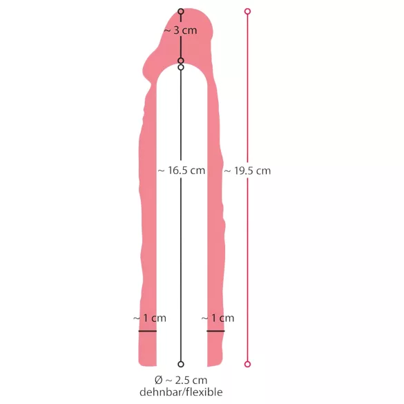 Nature Skin - hosszabbító, vastagító péniszköpeny (19,5cm)