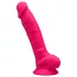 Silexd 7 - tapadókorongos, herés dildó - 17,5cm (pink)