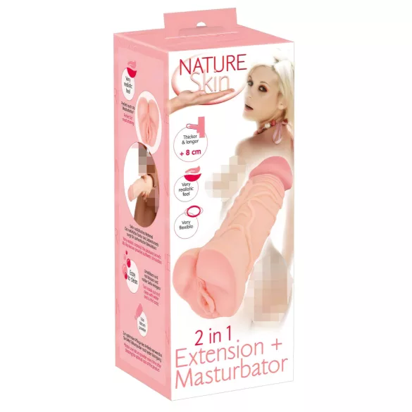 Nature Skin - 2in1 műpunci és péniszköpeny (testszínű)