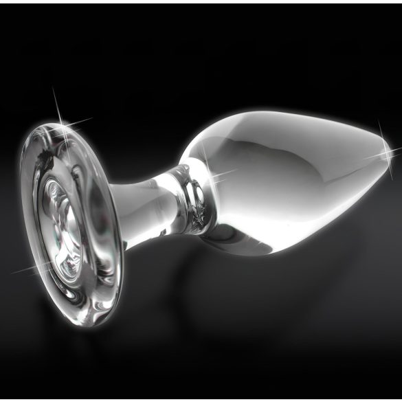 Icicles No. 26 - kúpos, üveg anál plug (átlátszó)