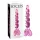 Icicles No. 43 - gyöngyös, szíves üveg dildó (pink)