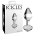Icicles No. 44 - kúpos, üveg anál plug (átlátszó)