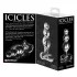 Icicles No. 47 - tripla gyöngyös, üveg anál plug (átlátszó)