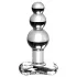 Icicles No. 47 - tripla gyöngyös, üveg anál plug (átlátszó)