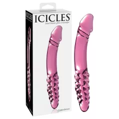 Icicles No. 57 - péniszes kétvégű üveg dildó (pink)