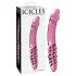 Icicles No. 57 - péniszes kétvégű üveg dildó (pink)