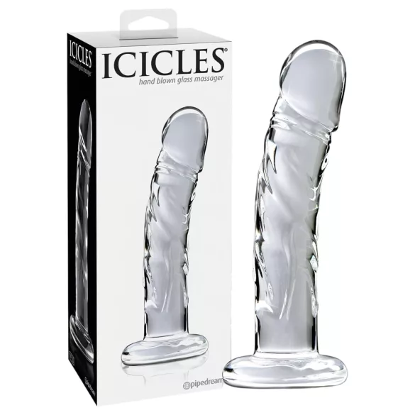 Icicles No. 62 - péniszes üveg dildó (átlátszó)