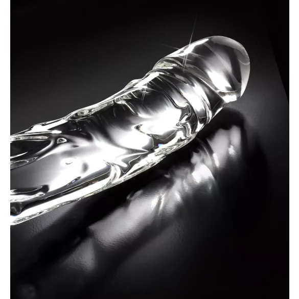 Icicles No. 62 - péniszes üveg dildó (átlátszó)