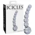 Icicles No. 66 - íves, gömbös, üveg dildó (átlátszó)