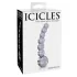 Icicles No. 66 - íves, gömbös, üveg dildó (átlátszó)