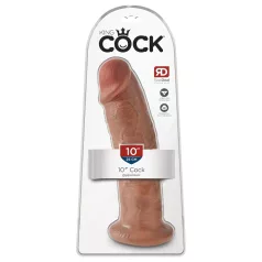   King Cock 10 - nagy tapadókorongos dildó (25cm) - sötét natúr