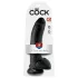 King Cock 9 - nagy tapadókorongos, herés dildó (23cm) - fekete