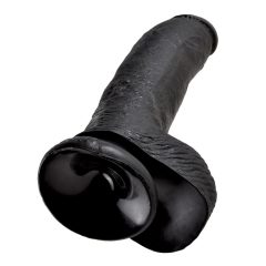   King Cock 9 - nagy tapadótalpas, herés dildó (23cm) - fekete