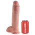 King Cock 11 - tapadókorongos, herés dildó (28cm) - natúr