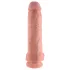 King Cock 11 - tapadókorongos, herés dildó (28cm) - natúr
