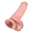 King Cock 11 - tapadókorongos, herés dildó (28cm) - natúr