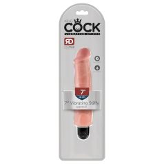  King Cock 7 Stiffy - vízálló, élethű vibrátor (18cm) - natúr