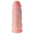 King Cock 9 Chubby - tapadókorongos, herés dildó (23cm) - natúr