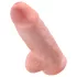 King Cock 9 Chubby - tapadókorongos, herés dildó (23cm) - natúr