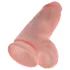 King Cock 9 Chubby - tapadókorongos, herés dildó (23cm) - natúr