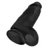 King Cock 9 Chubby - tapadókorongos, herés dildó (23cm) - fekete