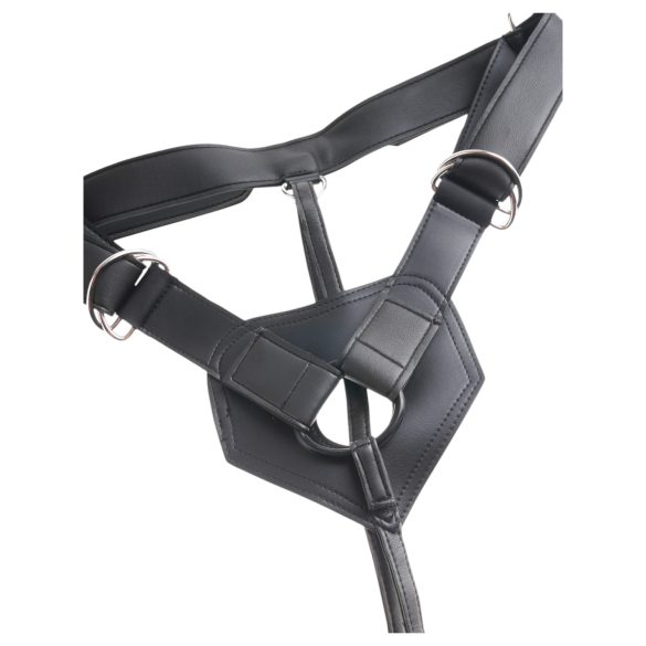 King Cock 7 - felcsatolható dildó hámmal (fekete)