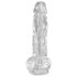 King Cock Clear 8 - tapadókorongos, herés dildó (20cm)