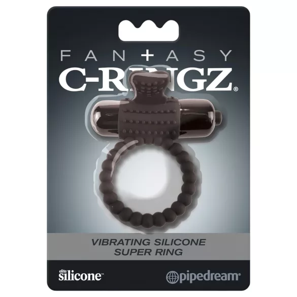 Pipedream Fantasy C-Ringz - vibrációs péniszgyűrű (fekete)