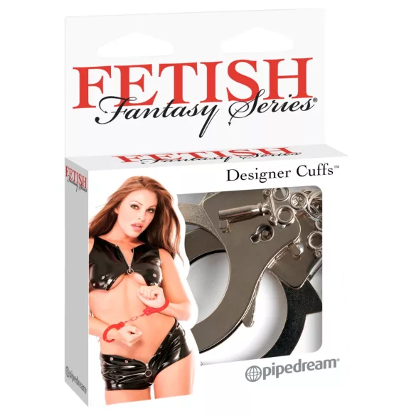 Fetish Fantasy - designer fém bilincs (ezüst)