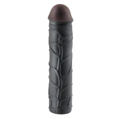 X-TENSION Mega 3 - élethű péniszköpeny (22,8cm) - fekete
