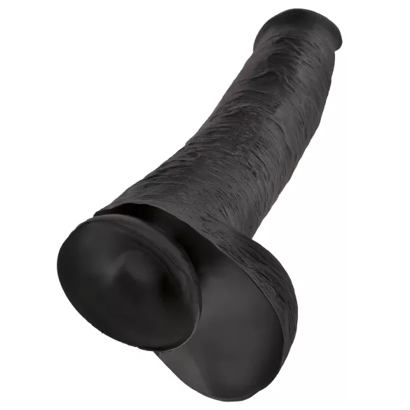 King Cock 15 - tapadókorongos, herés dildó (38cm) - fekete