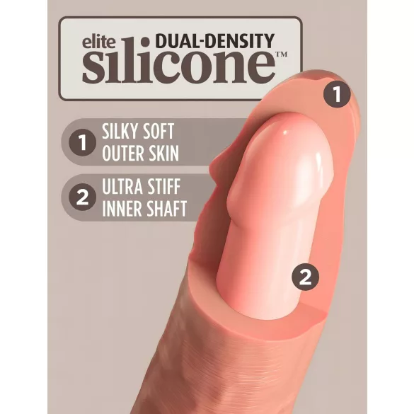 King Cock Elite 7- tapadókorongos, élethű dildó (18cm) - natúr