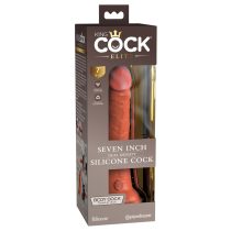   King Cock Elite 7- tapadótalpas, élethű dildó (18cm) - sötét natúr