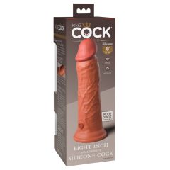   King Cock Elite 8 - tapadótalpas, élethű dildó (20cm) - sötét natúr
