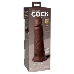   King Cock Elite 8 - tapadótalpas, élethű dildó (20cm) - barna