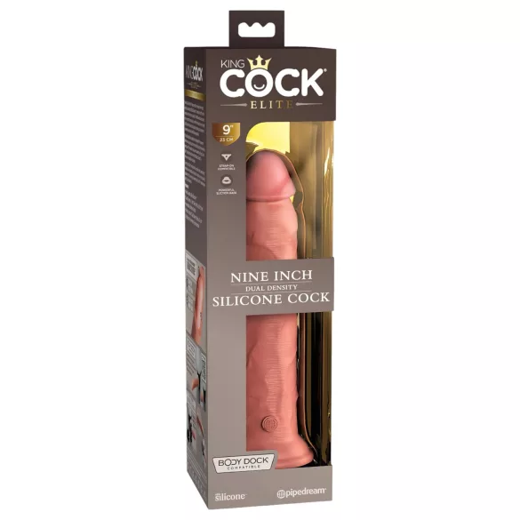 King Cock Elite 9 - tapadókorongos, élethű dildó (23cm) - natúr