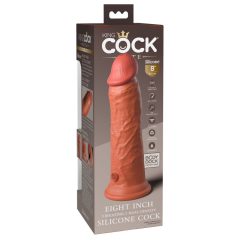   King Cock Elite 8 - tapadótalpas, élethű vibrátor 20cm (sötét natúr)
