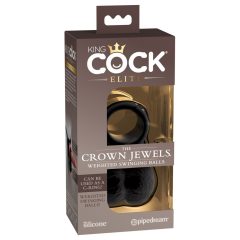   King Cock Elite Crown Jewels - lengőhere, péniszfeltét (fekete)