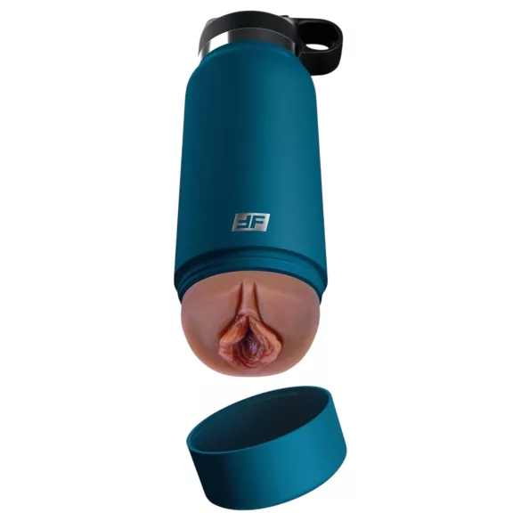 Fuck Flask Private Pleaser - művagina kulacsban (kék-barna)